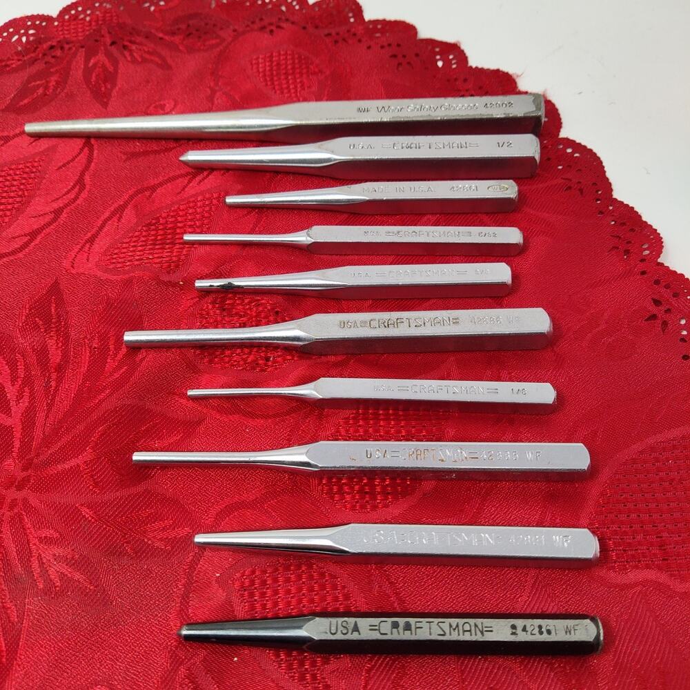 10X Craftsman Punches All USA Made WF Stamped